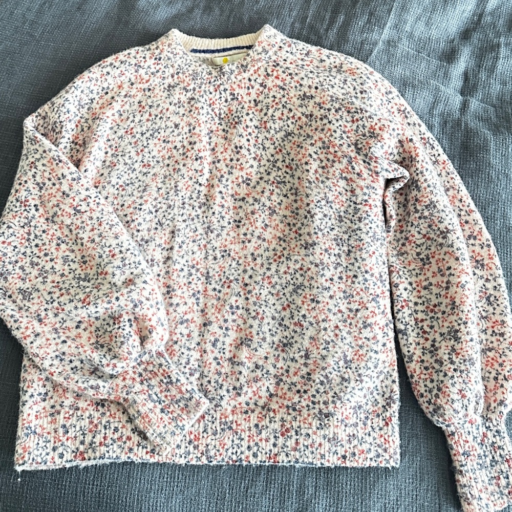 Boden Cream and Navy Knit Top